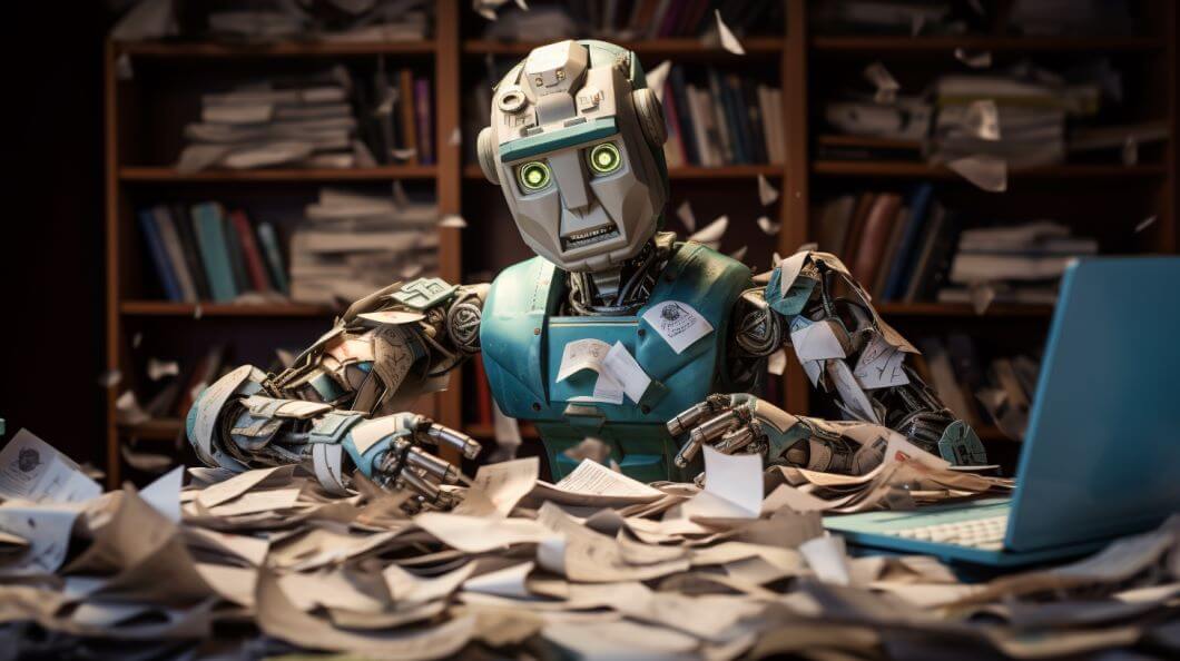 robot worker completes menial tasks