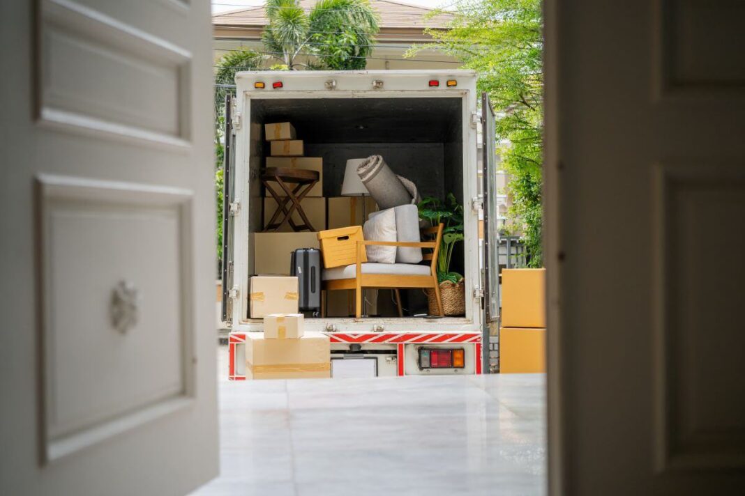van packed ready to move