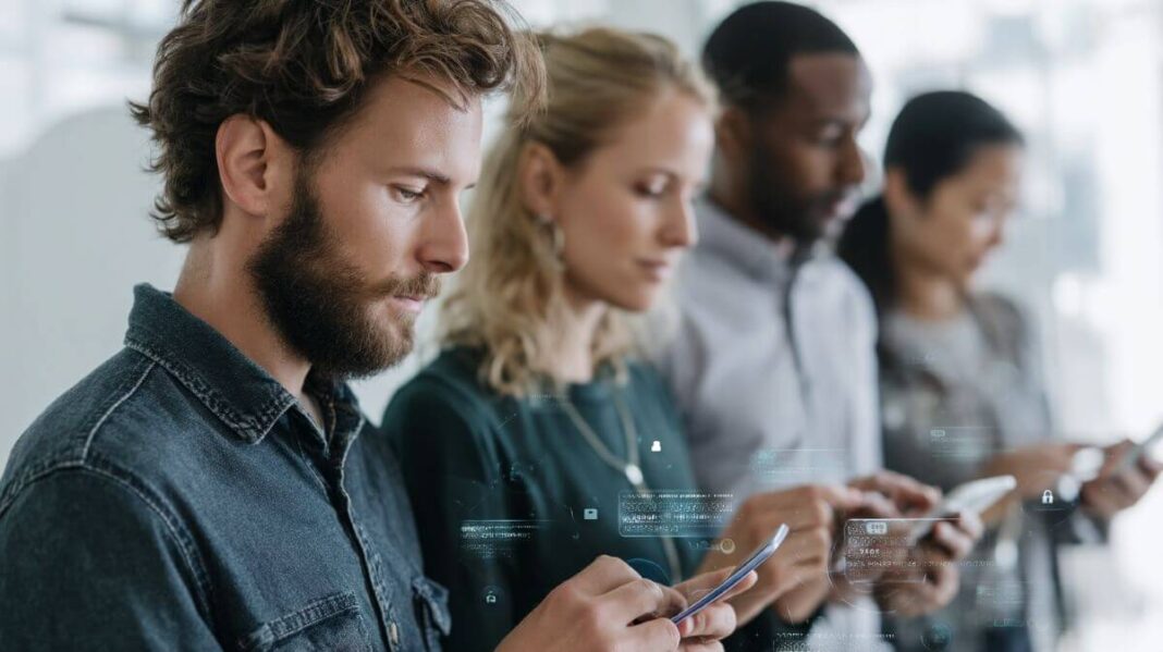 business team using expense card