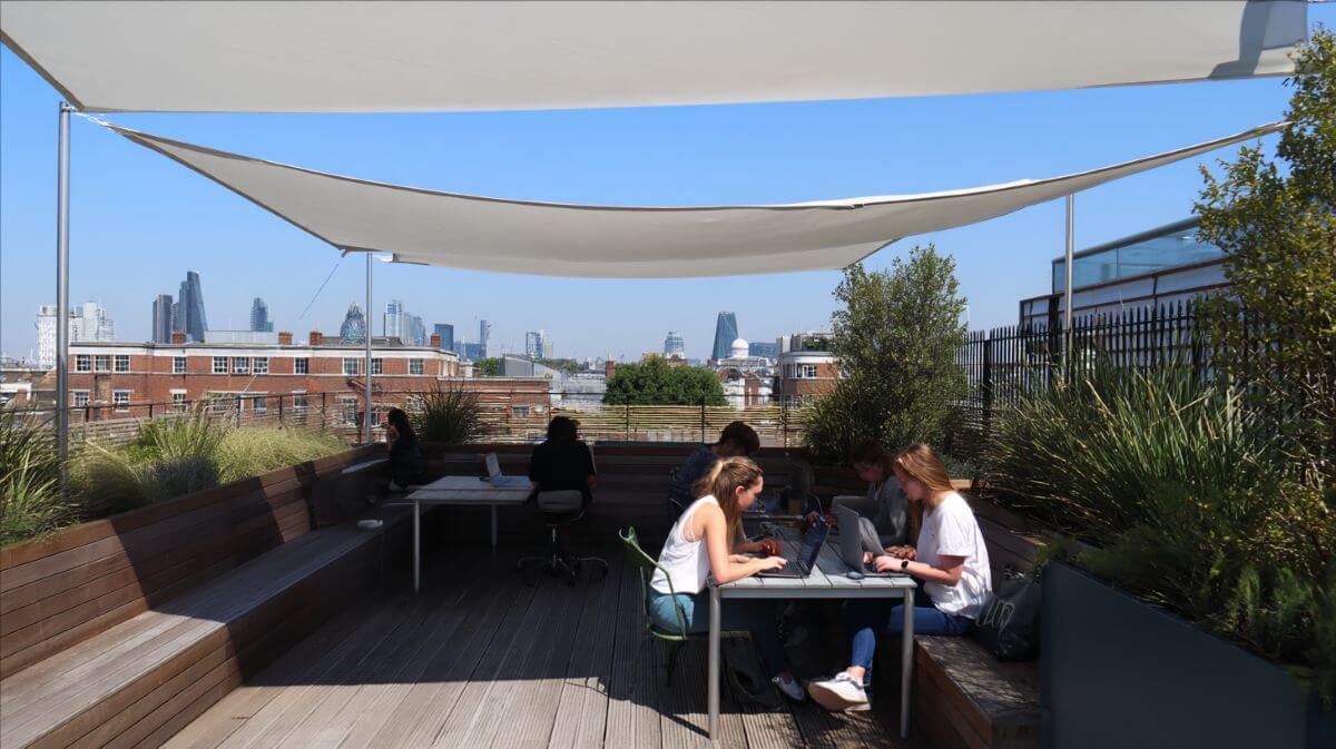 Beat the Summer Heat: Best Coworking Spaces for Collaborative Work 1 rooftop of working space in London